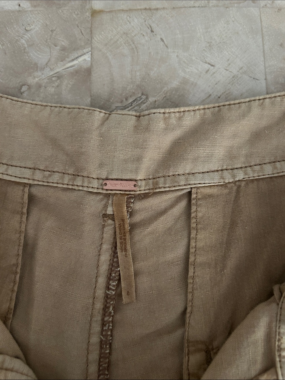 Free People High Rise, Wide Leg Trouser Pants Linen Blend Size 8 - Picture 7 of 11